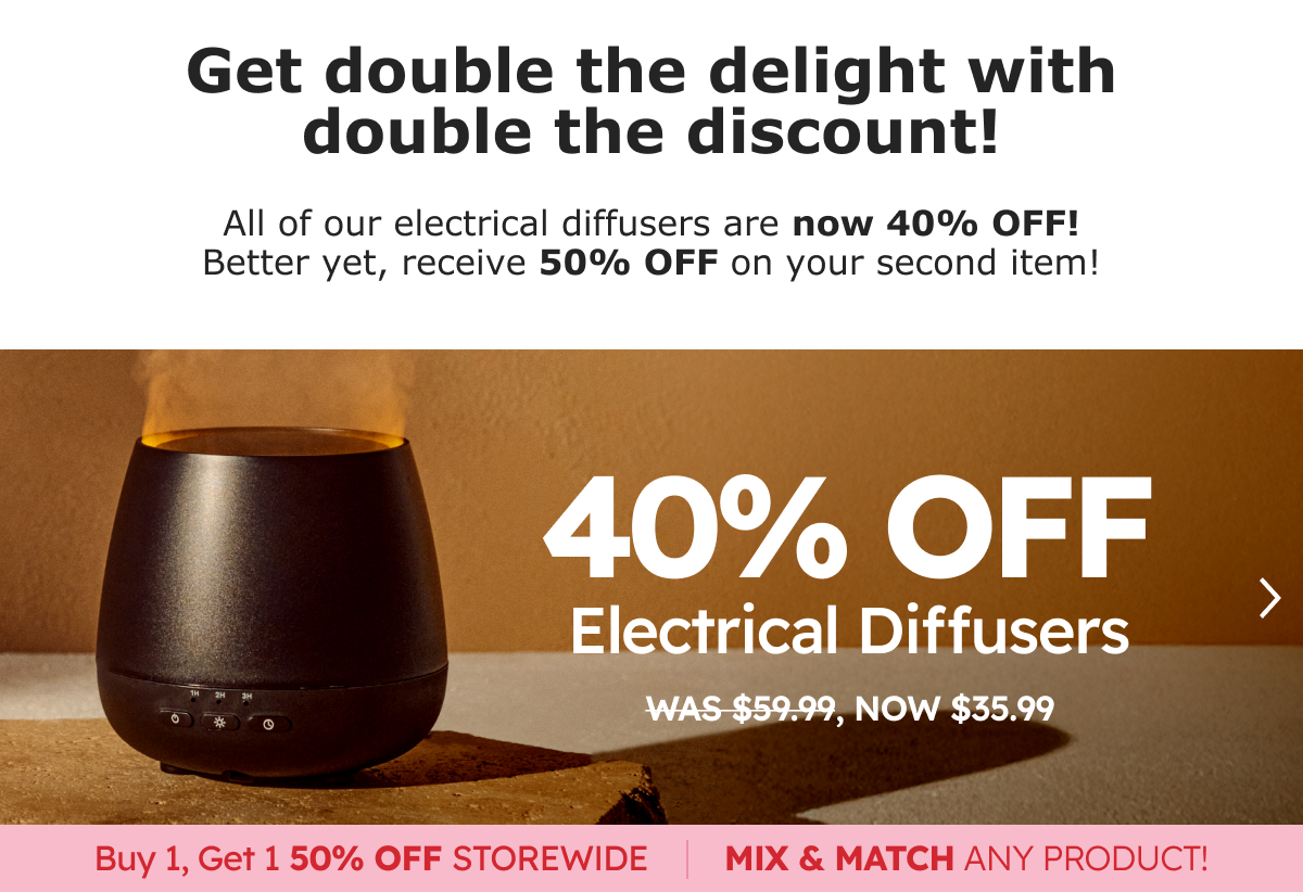 40% Off Electrical Diffusers