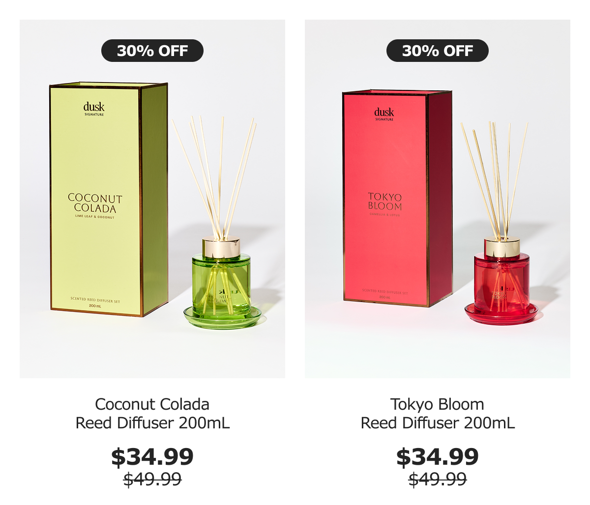 $34.99 Selected Signature Reed Diffusers