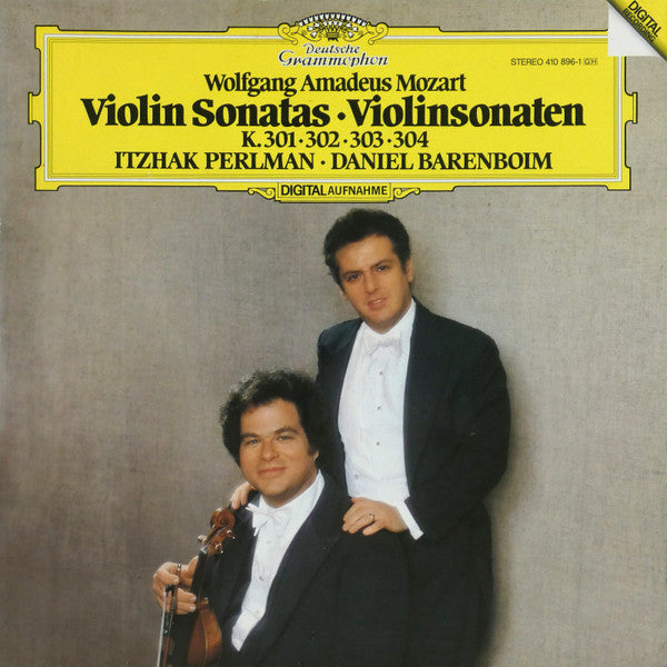 Wolfgang Amadeus Mozart, Itzhak Perlman, Daniel Barenboim – Violin Sonatas K. 301 ∙ 302 ∙ 303 ∙ 304 (E/VG+)
