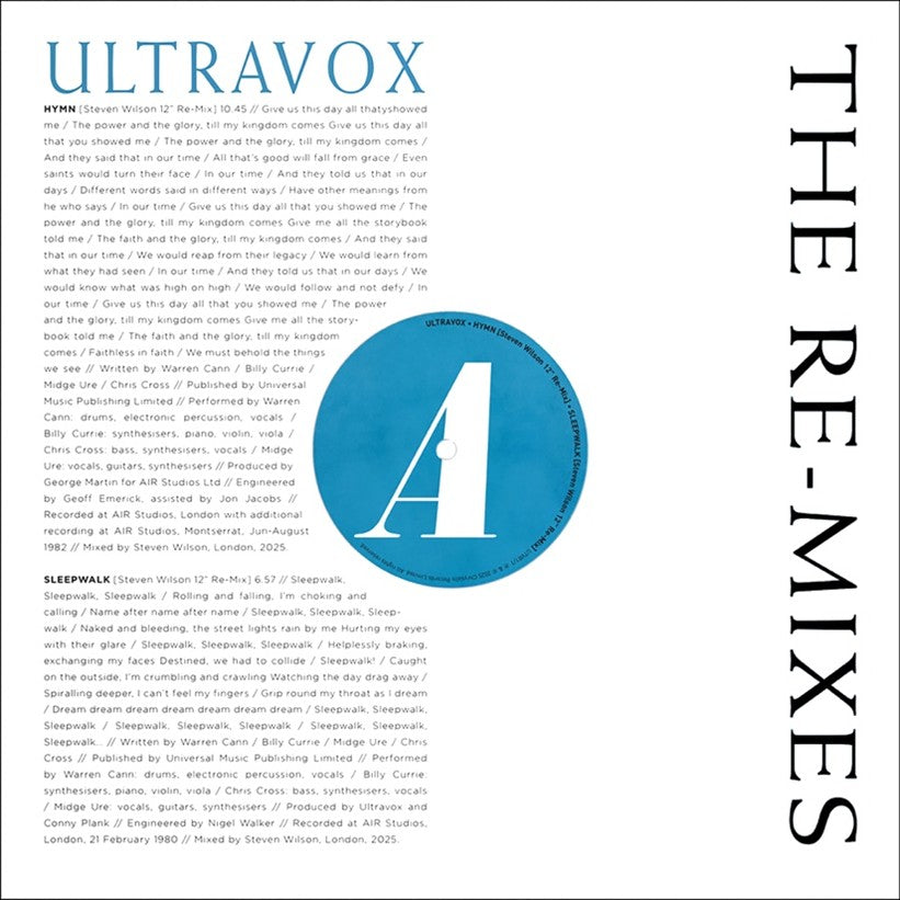 Ultravox – The Re-Mixes (2xLP, Clear vinyl, RSD 2026)