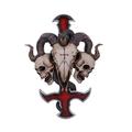 PORTRÉT - DEKORÁCIA - DEVILS CROSS RAM'S SKULL PETRINE CROSS 30.5CM