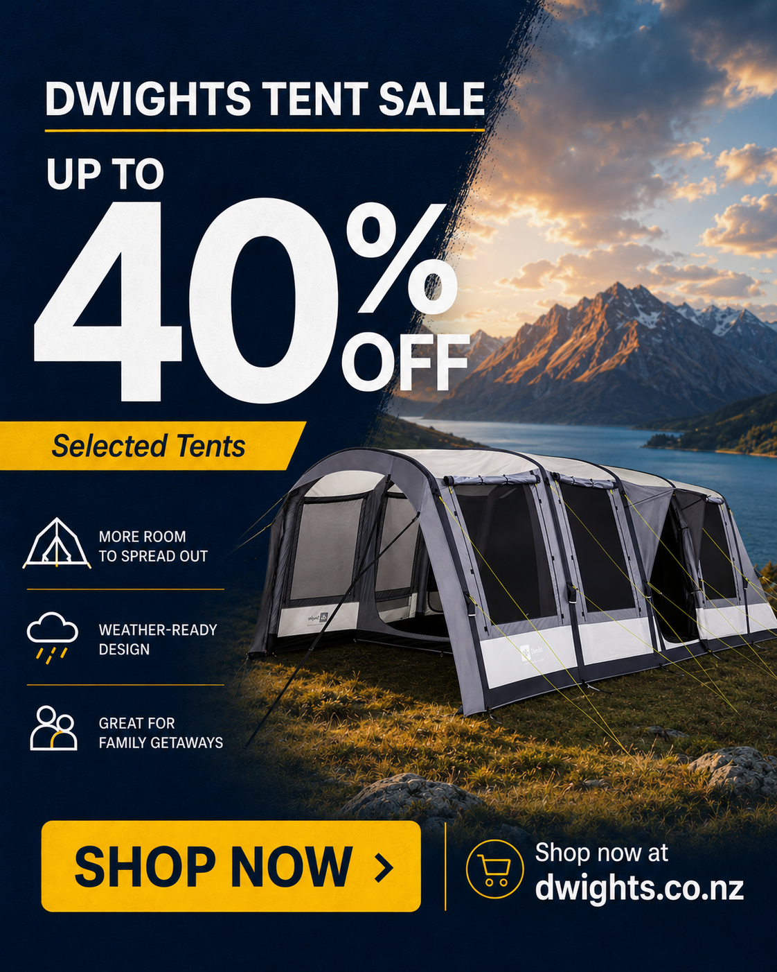 Dwights Tent Sale – Up to 40% Off Selected Tents