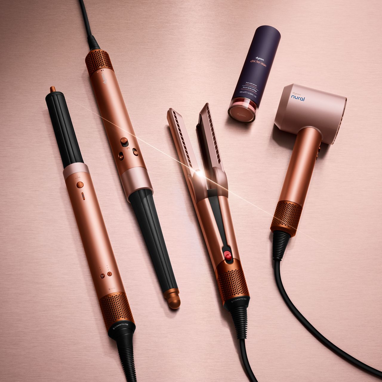 La gama de productos y dispositivos Dyson Beauty.