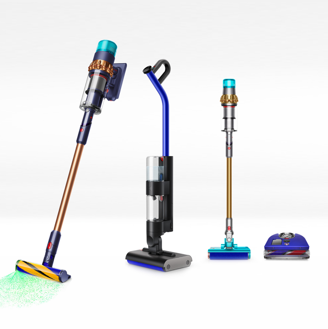 A range of Dyson vacuums.
