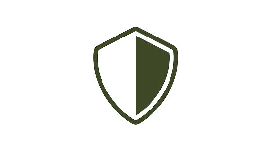 Círculo de aceite detrás de un icono de escudo.