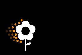 Icono que muestra una flor liberando polen.