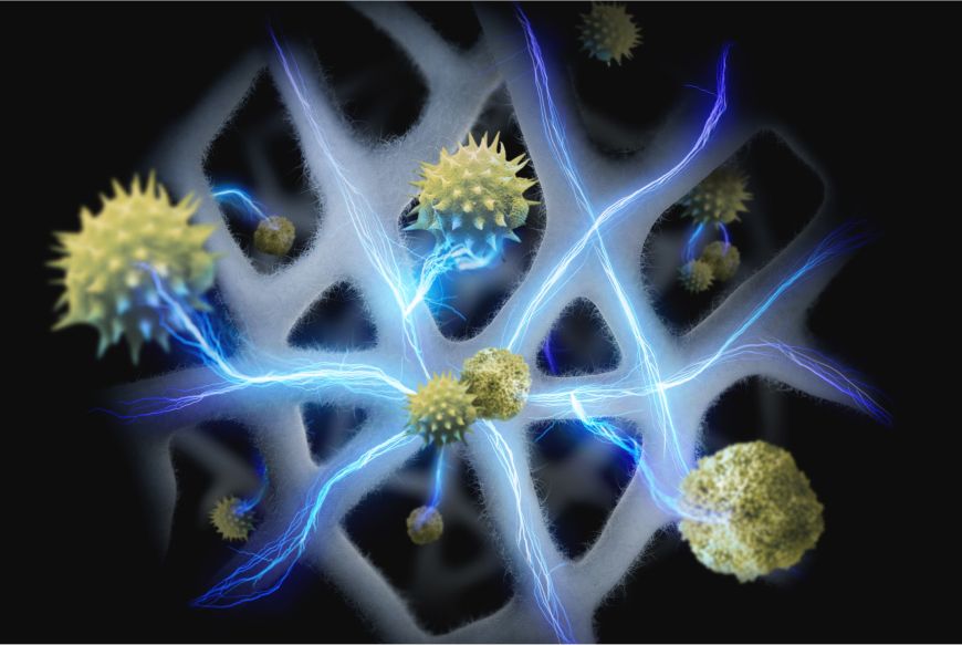 Representación de alérgenos capturados por el purificador Dyson HushJet Compact.