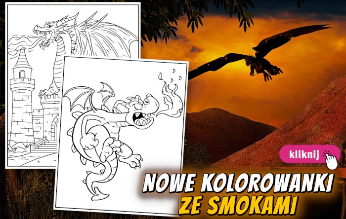 Newsletter nowe kolorowanki ze smokami