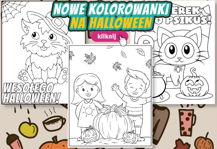 Newsletter kolorowanki na Halloween i Dzień Dyni