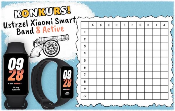 Newsletter konkurs ustrzel smartband Xiaomi 8