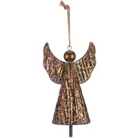 Decorațiune de Crăciun suspendată Clopot înger, metal, 33 cm