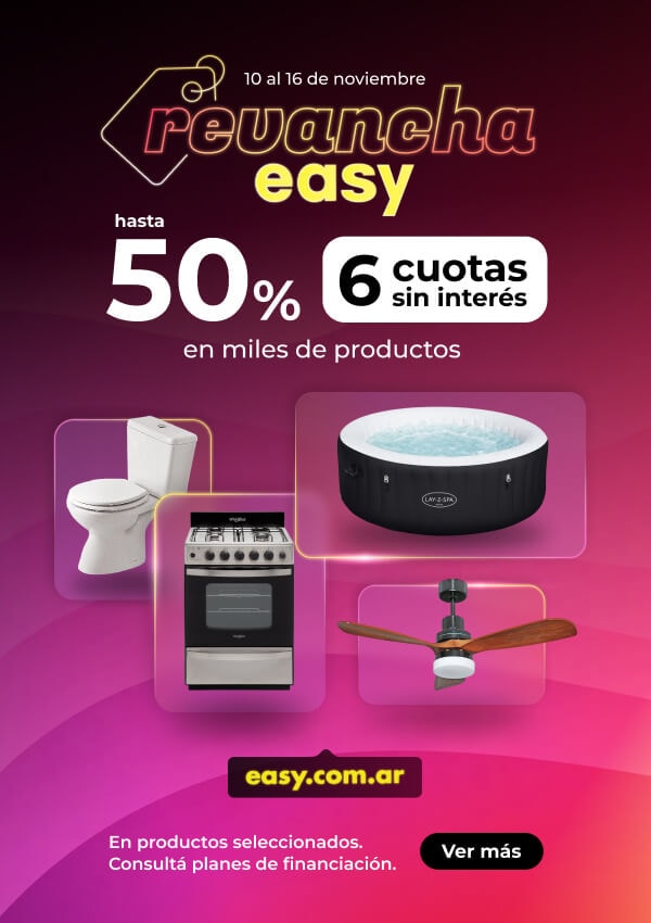 10 al 16 de noviembre - revancha easy - hasta 50% y 6 cuotas sin interés en miles de productos