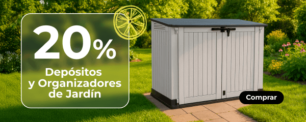 20% Depósitos y organizadores de jardín.