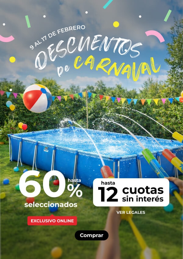 Del 09 al 17 de Febrero - Descuentos de carnaval - Hasta 60% off y 12 cuotas sin interés en seleccionados.