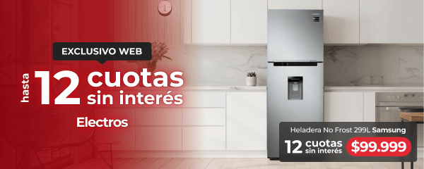 Hasta 12 cuotas sin interés - Electros.