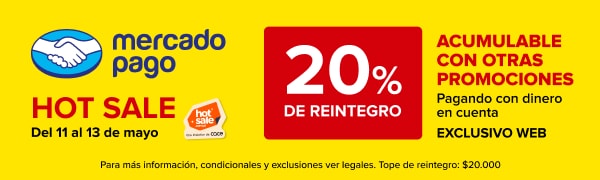 Mercado Pago - Hasta 20% de reintegro - Acumulable con otras promociones