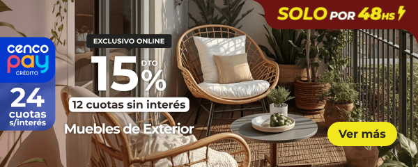 Hasta 15% y 12 cuotas - Muebles de exterior