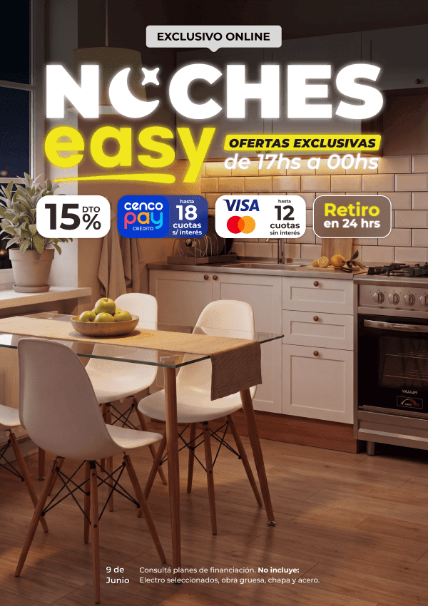 Solo por hoy nocturno - 15% off y retiro en 24hs.