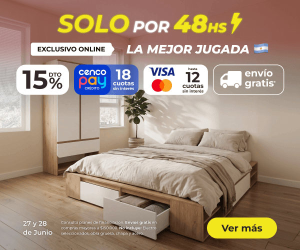 Solo por 48hs - La mejor jugada - 15% off y hasta 18 cuotas.