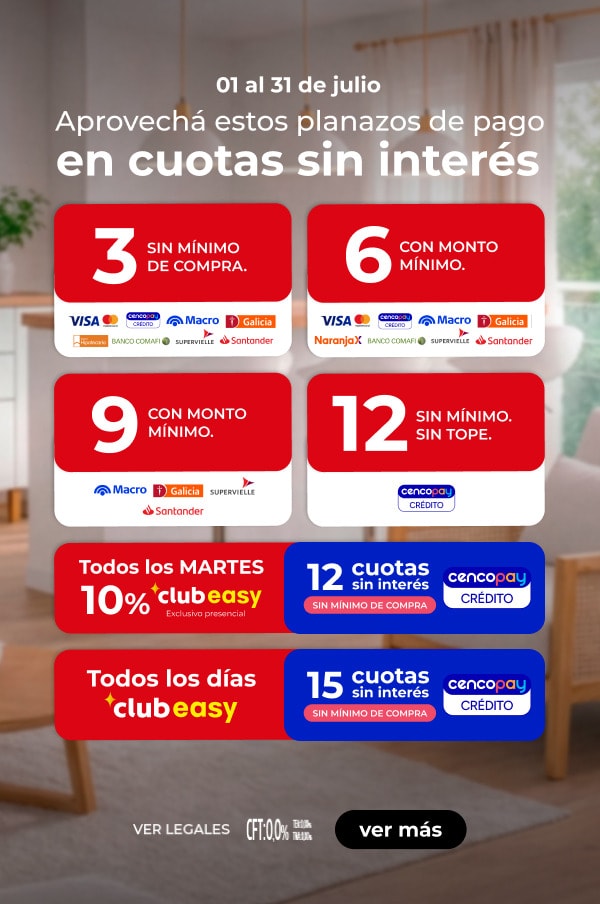 01 al 31 de julio - Aprovechá estos planazos de pago en cuotas sin interés