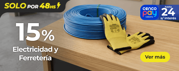 Hasta 15% - Electricidad y ferretería