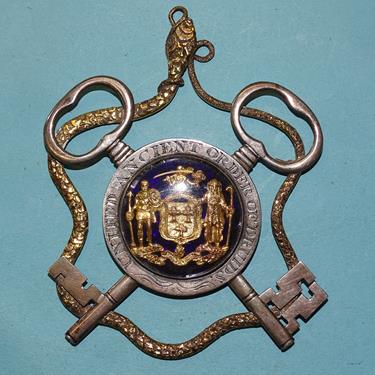 Masonic Interest, an Ancient Order of Druids Silver and Gilt Metal Treasurer's Collar Jewel