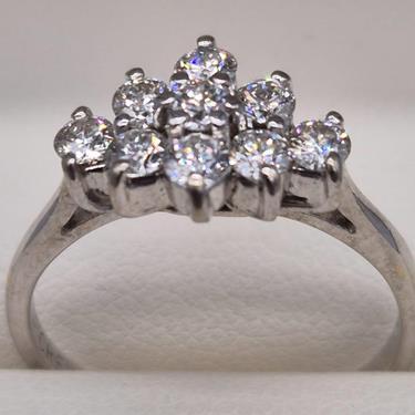 18ct White Gold Ladies Ring Fitted With .75ct Diamond Cluster