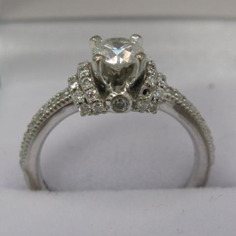 An 18 Carat White Gold Solitaire Diamond Ring