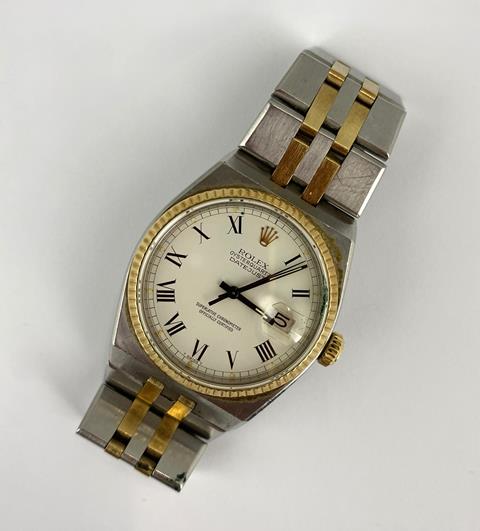 A Rolex Oysterquartz Datejust steel and gold gentleman's bracelet wristwatch