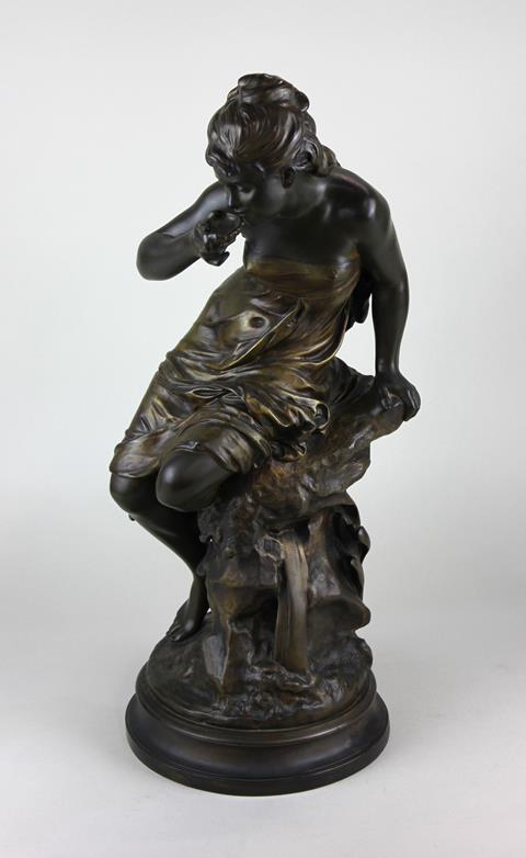 After Mathurin Moreau (1822-1912) A French Art Nouveau bronze figure 'La Source'