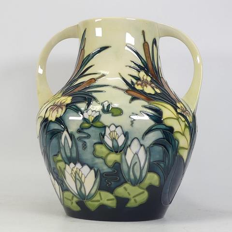 Moorcroft Lamia Patterned Twin Handled Vase, Height 25cm Silver Line Seconds