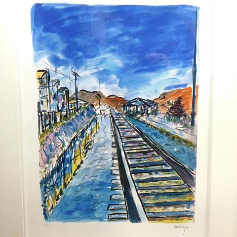 After Bob Dylan - 'Train Tracks Portfolio' Limited Edition 99/295, Coloured Print, Bears a Pencil Signature & Certificate Verso