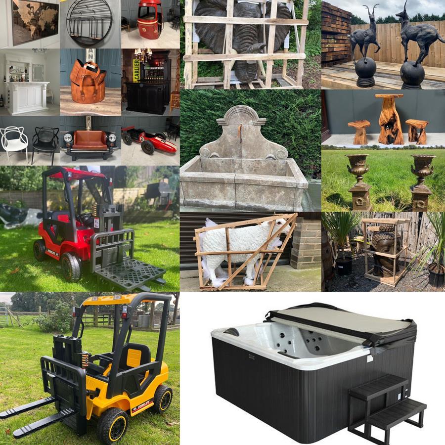 Balboa 2024 Hot Tub, 12v Powered Ride On Forktrucks, Vr Drones, Gazebos, Cast Iron, Fountains, Outdoor Furniture, Indoor Decor & Furnishings, Animal Statues, Office Supplies, Massage Guns & More! ​​​​​​​