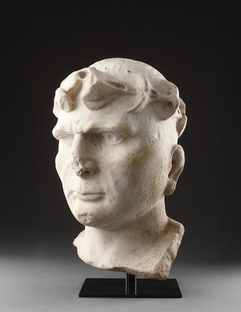 AN OVER LIFE-SIZE ROMAN MALE PORTRAIT HEAD OF CONSTANTINE THE GREAT (C.272 - 337) EARLY 4TH CENTURY AD