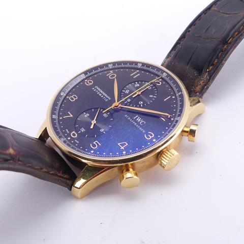 An IWC Schaffhausen 18ct Yellow Gold Automatic Chronograph Wristwatch