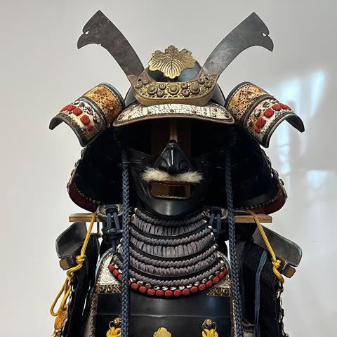 Suit of Japanese Samurai Armour. Complete With Kabuto Helmet With Maedate (Front Decoration)