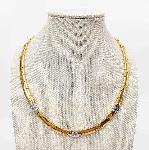 A Super Oro 18ct Bicolour Gold & Diamond Necklace