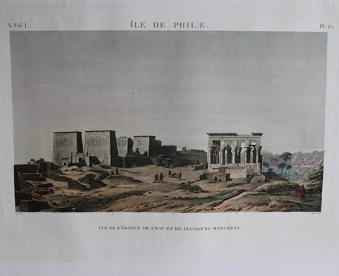 Panckoucke - Philae Island buildings from Desc. de l'Egypte 1820-29.