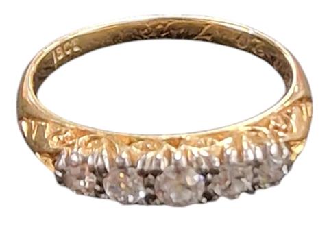 Antique 18CT Gold Rose Cut Diamond Ring