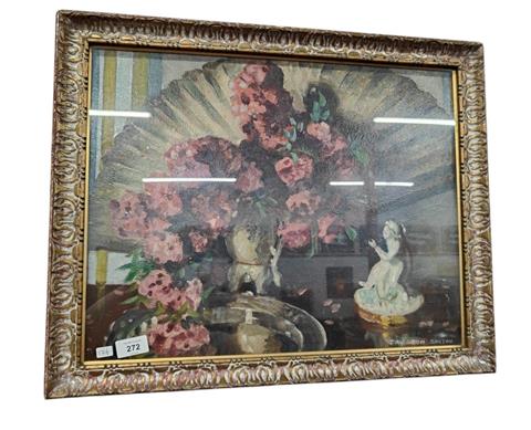 Superb Victorian Still Life Oil on Board by Artist Donald Davidson