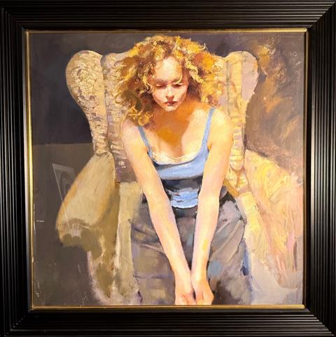 Lisa In The Artists Studio -Robert Lenkiewicz.  Oils On Canvas, Signed On Reverse.