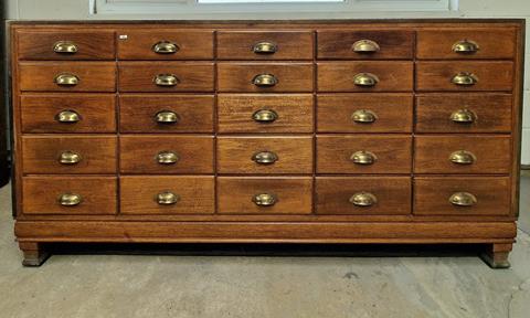 Haberdashery Counter Display unit - Glass topped with brass surround