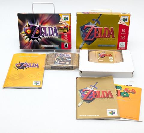 Excellent N64 Zelda Pair - Ocarina of Time & Majoras Mask Both Scarce Collectors Editions