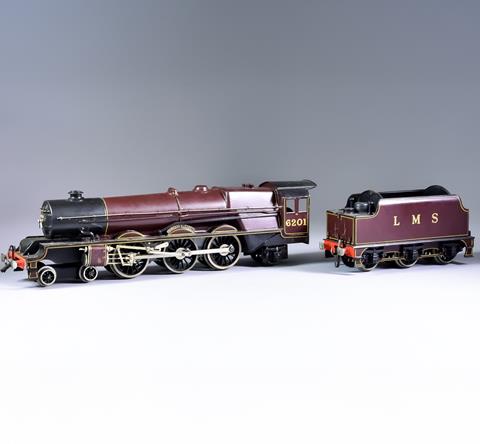 Bassett-Lowke O Gauge 4-6-2 Loco and Tender LMS maroon "PRINCESS ELIZABETH" No.6201, 3-rail electric locomotive