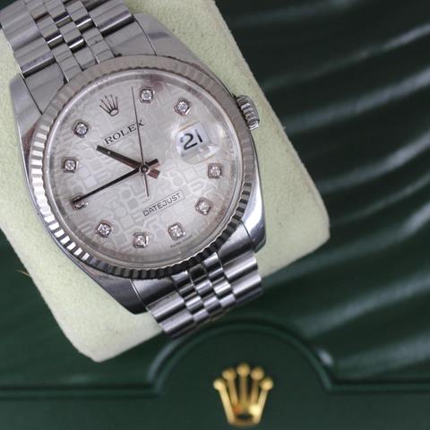 A Stainless Steel Rolex Oyster Perpetual Datejust Wristwatch