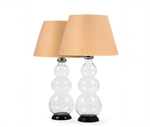 A PAIR OF GLASS LAMPS