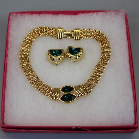 Vintage SAL Swarovski Signed Necklace & Matching Earring