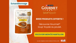 GOURMET Soup’ Royale : 8’000 échantillons gratuits pour chats