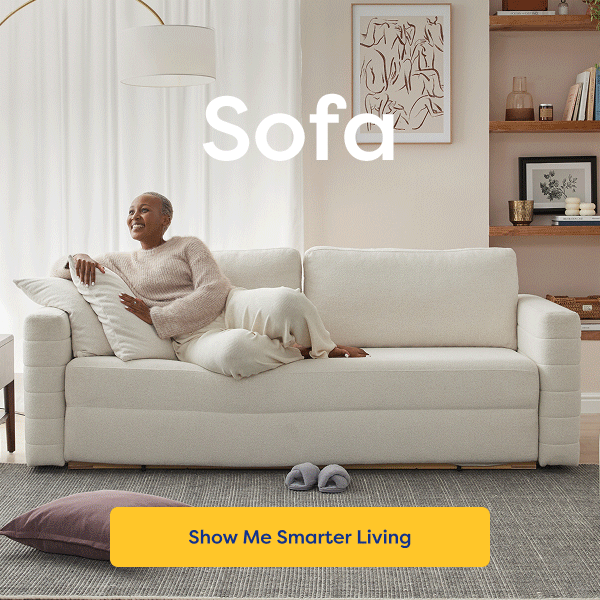 Sofa. Bed. Storage. Show Me Smarter Living.