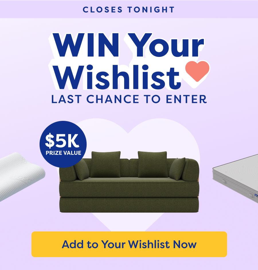 Closes Tonight. WIN your Wishlist. Last Chance to Enter. $5K Prize Value. Add to Your Wishlist Niw,